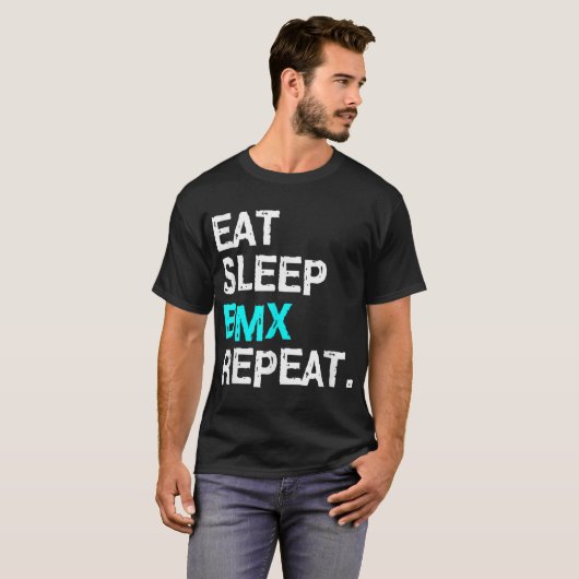 Eat Slaap BMX Herhaal Fietsracen voor Vrouwen Mann T-shirt (Voorkant volledig)
