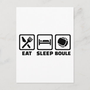 Eat slaap Boule Briefkaart
