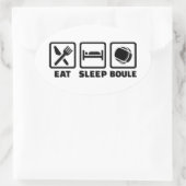 Eat slaap Boule Ovale Sticker (Tas)