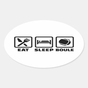 Eat slaap Boule Ovale Sticker