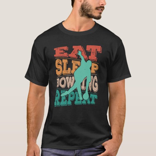 Eat Slaap Bowling Herhaal Shirt (Voorkant)
