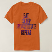 Eat slaap Candlepin Bowling herhaalde T T-shirt (Design voorkant)