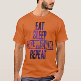 Eat slaap Candlepin Bowling herhaalde T T-shirt