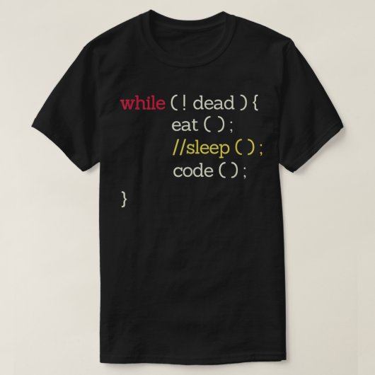 Eat Slaap Code Grappige Computer Science Programme T-shirt (Design voorkant)
