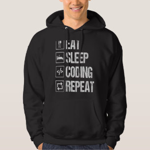 Eat Slaap Code Herhaal Computer Programmeur Nerd C Hoodie