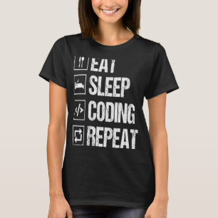 Eat Slaap Code Herhaal Computer Programmeur Nerd C T-shirt