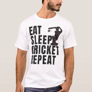 Eat slaap cricket repeat t-shirt