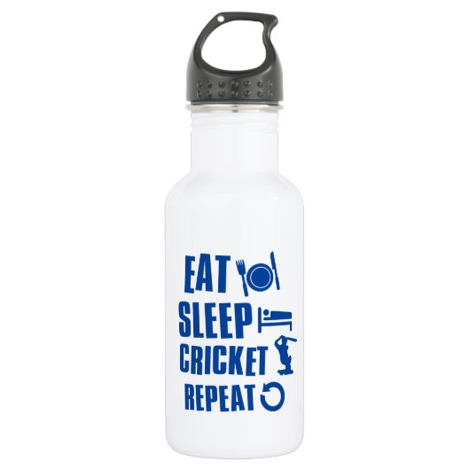 Eat slaap Cricket Waterfles (Voorkant)
