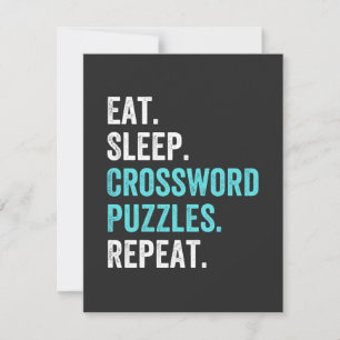Eat.Slaap. Crossword Puzzles. Herhaal. Bedankkaart