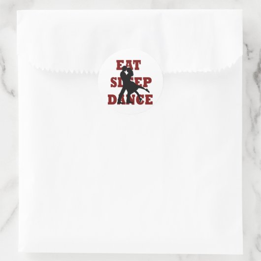 Eat, Slaap, Dance Ronde Sticker (Tas)