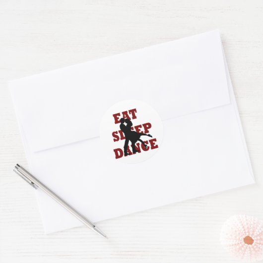 Eat, Slaap, Dance Ronde Sticker (Envelop)