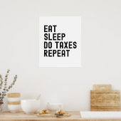 Eat slaap doet belasting op herhaalde ledematen poster (Keuken)