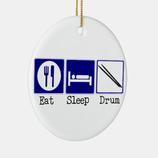 Eat, Slaap, Drum Keramisch Ornament (Rechts)
