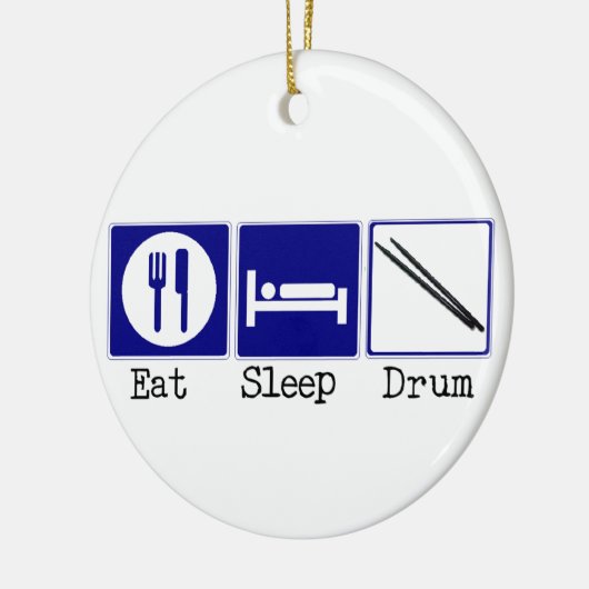 Eat, Slaap, Drum Keramisch Ornament (Links)