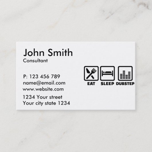 Eat slaap dubstep visitekaartje (Voorkant)