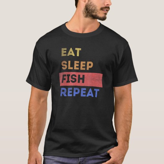 Eat Slaap Fish Repuft Cadeau T-shirt (Voorkant)