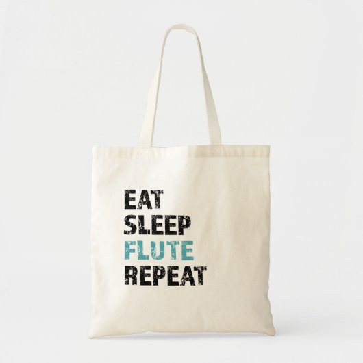 Eat, Slaap, Flute, Herhaal Tote Bag (Voorkant)