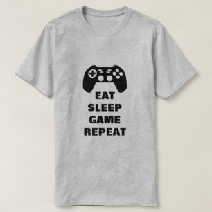 Eat slaap game herhaal gamepad t shirt voor gamers