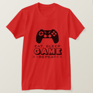 Eat slaap game herhaal grappig shirt voor gamer