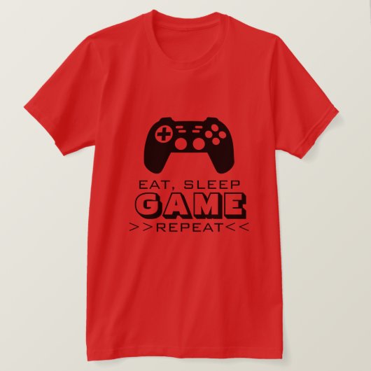 Eat slaap game herhaal grappig shirt voor gamer (Design voorkant)