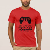 Eat slaap game herhaal grappig shirt voor gamer (Voorkant)
