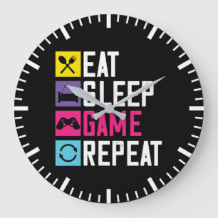 Eat, Slaap, Game, Herhaal, Grappig videogamer gami Grote Klok