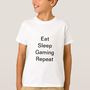 Eat slaap Gaming hervat kinder t-shirt