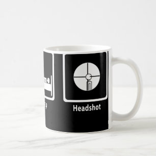 Eat, Slaap, Headshot - FPS-gamer Koffiemok