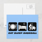 Eat slaap honkbal briefkaart (Voorkant / Achterkant)