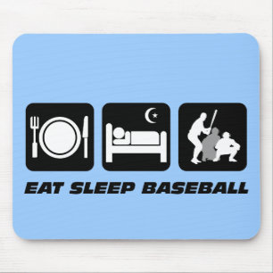 Eat slaap honkbal muismat
