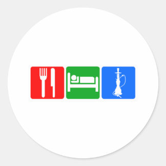 Eat,Slaap,Hookah Ronde Sticker