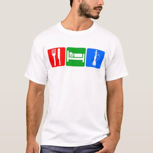 Eat,Slaap,Hookah T-shirt (Voorkant)
