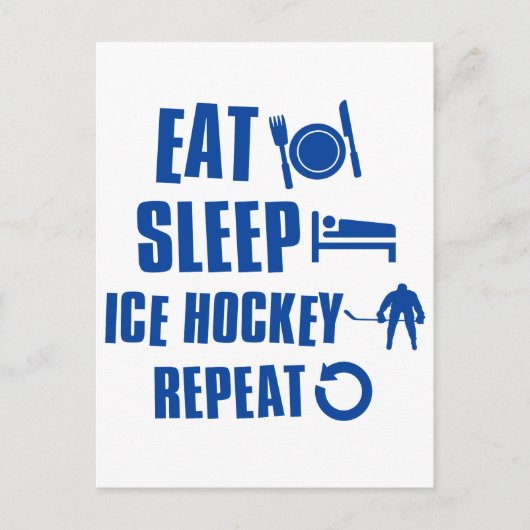 Eat slaap Ice hockey Briefkaart (Voorkant)