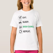 Eat, Slaap, Irish Dance, Repeat, Soft Shoes Funny T-shirt (Voorkant)