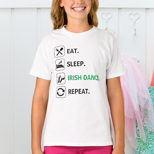 Eat, Slaap, Irish Dance, Repeat, Soft Shoes Funny T-shirt