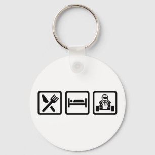 Eat slaap Kart Sleutelhanger