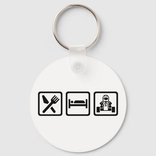 Eat slaap Kart Sleutelhanger (Voorkant)