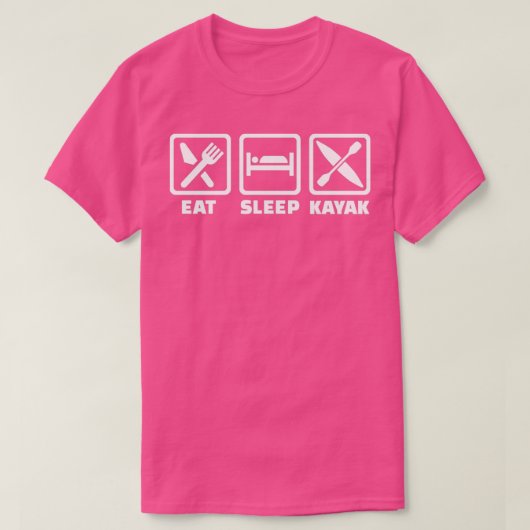 Eat slaap Kayak 1 T-shirt (Design voorkant)