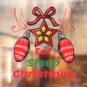 Eat Slaap Kerstmis startpunt Raamsticker (Vel 2)