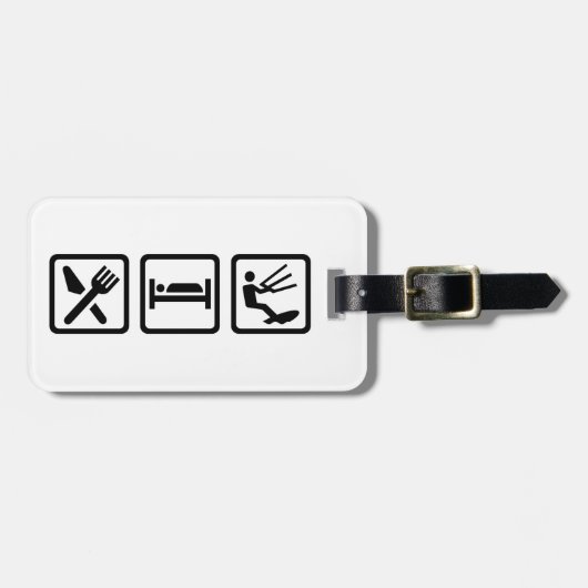 Eat slaap Kitesurfing Bagagelabel (Voorkant horizontaal)