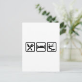 Eat slaap Kitesurfing Briefkaart (Staand voorkant)