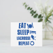 Eat slaap lacrosse briefkaart (Staand voorkant)