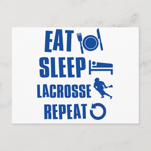 Eat slaap lacrosse briefkaart (Voorkant)