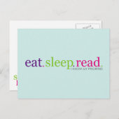 Eat, Slaap, LEES - Ik ken mijn prioriteiten Briefkaart (Voorkant / Achterkant)