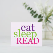 Eat, Slaap, LEES - Retro Briefkaart (Staand voorkant)