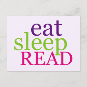 Eat, Slaap, LEES - Retro Briefkaart