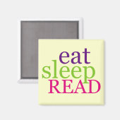Eat, Slaap, LEES - Retro Magneet (Voorkant / Achterkant)