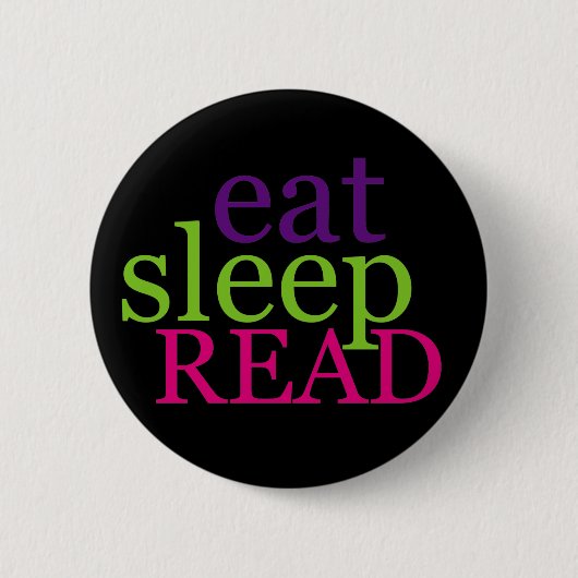 Eat, Slaap, LEES - Retro Ronde Button 5,7 Cm (Voorkant)