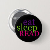 Eat, Slaap, LEES - Retro Ronde Button 5,7 Cm (Voorkant /achterkant)
