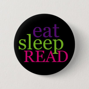 Eat, Slaap, LEES - Retro Ronde Button 5,7 Cm